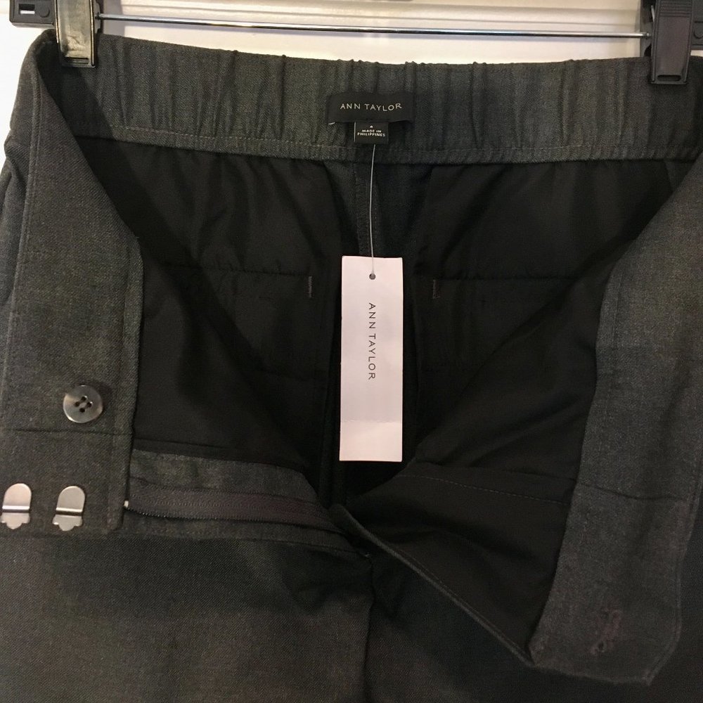 Ann Taylor High-Waist Ankle Pant Dark Gray, size 6